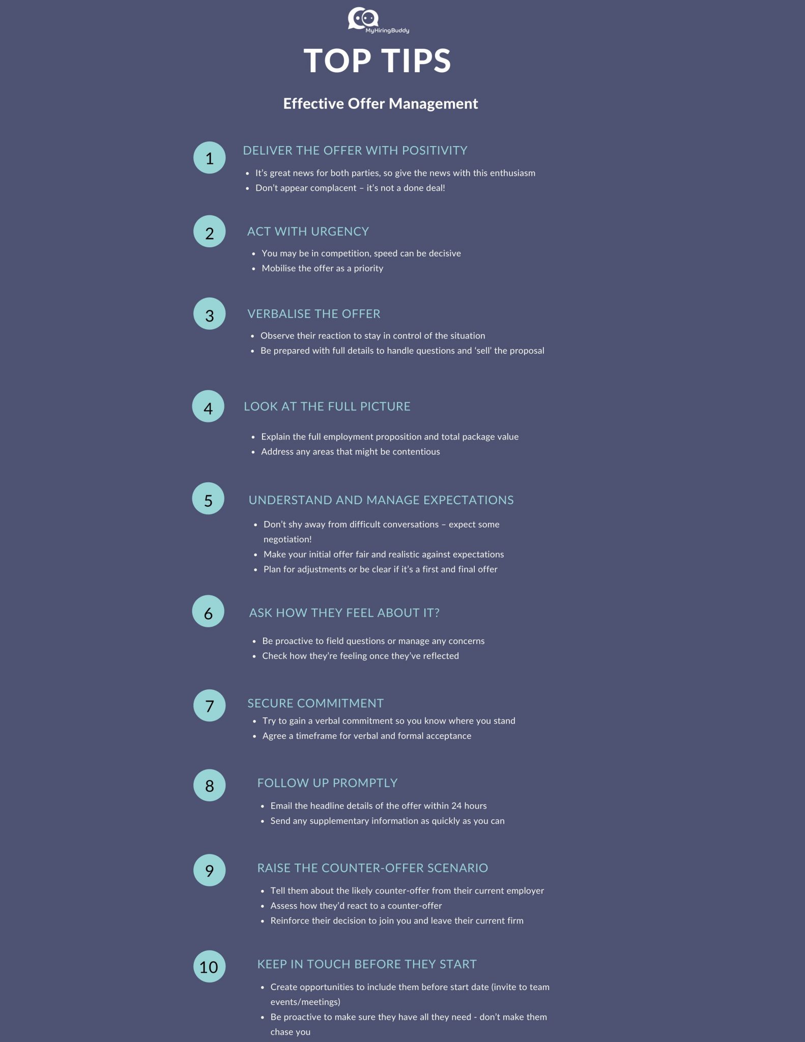 Top tips for effective offer management - MyHiringBuddy